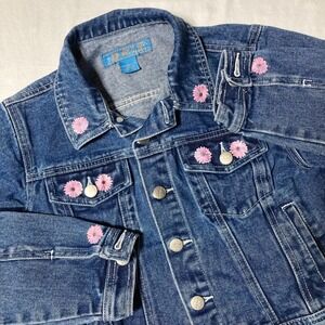 U.R.I.T. (Carson Pirie Scott) Kids Denim Jacket Size‎ Large Girls Embroidered